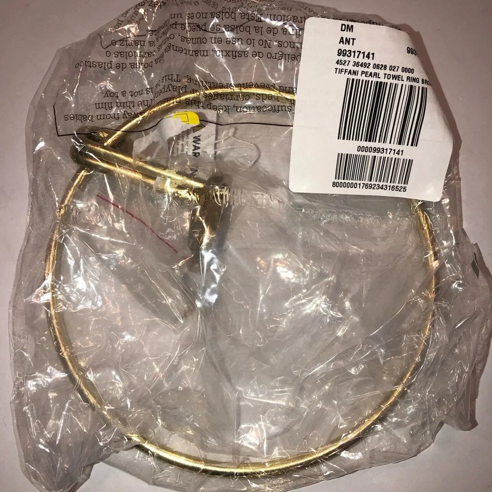 New Anthropologie Home Decor Tiffani Pearl Bathroom Bath Towel Hook Ring